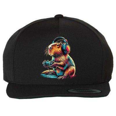 Capybara Funny Video Games Capybara Wool Snapback Cap