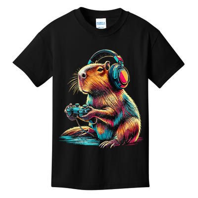 Capybara Funny Video Games Capybara Kids T-Shirt