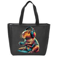 Capybara Funny Video Games Capybara Zip Tote Bag