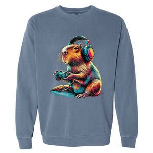 Capybara Funny Video Games Capybara Garment-Dyed Sweatshirt