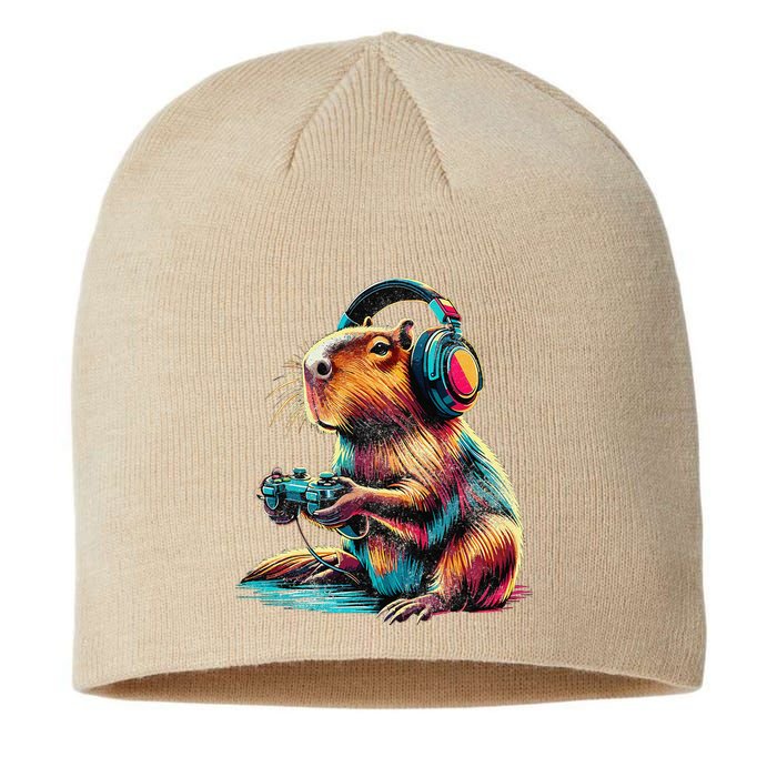 Capybara Funny Video Games Capybara Sustainable Beanie