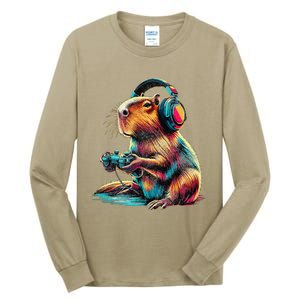 Capybara Funny Video Games Capybara Tall Long Sleeve T-Shirt