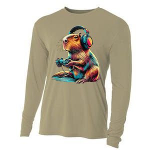 Capybara Funny Video Games Capybara Cooling Performance Long Sleeve Crew