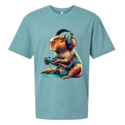 Capybara Funny Video Games Capybara Sueded Cloud Jersey T-Shirt