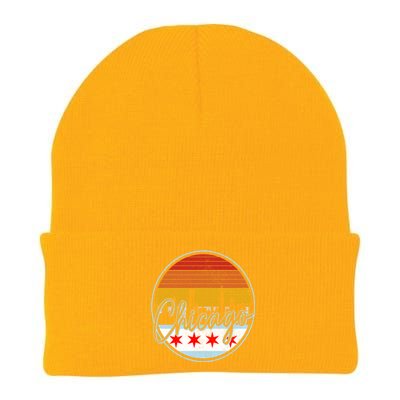 Chicago Flag Vintage Retro Skyline Pride Knit Cap Winter Beanie