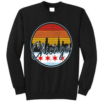 Chicago Flag Vintage Retro Skyline Pride Sweatshirt