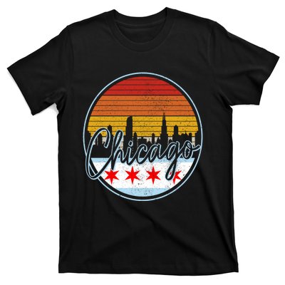 Chicago Flag Vintage Retro Skyline Pride T-Shirt