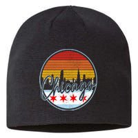 Chicago Flag Vintage Retro Skyline Pride Sustainable Beanie