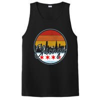 Chicago Flag Vintage Retro Skyline Pride PosiCharge Competitor Tank