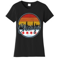 Chicago Flag Vintage Retro Skyline Pride Women's T-Shirt