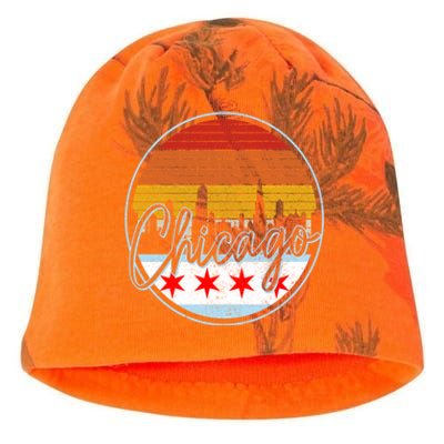 Chicago Flag Vintage Retro Skyline Pride Kati - Camo Knit Beanie