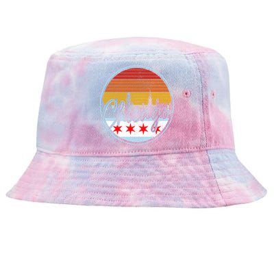 Chicago Flag Vintage Retro Skyline Pride Tie-Dyed Bucket Hat