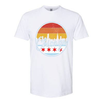 Chicago Flag Vintage Retro Skyline Pride Softstyle® CVC T-Shirt