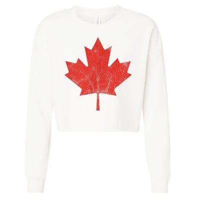 Canadian Flag Vintage Canada Cropped Pullover Crew