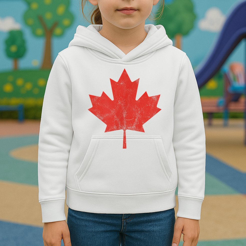 Canadian Flag Vintage Canada Kids Hoodie