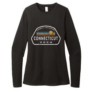 Connecticut Family Vacation 2024 Fun Retro Sunset Womens CVC Long Sleeve Shirt