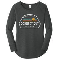 Connecticut Family Vacation 2024 Fun Retro Sunset Women's Perfect Tri Tunic Long Sleeve Shirt