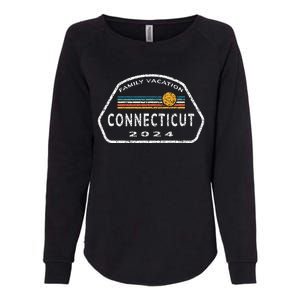 Connecticut Family Vacation 2024 Fun Retro Sunset Womens California Wash Sweatshirt