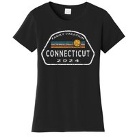 Connecticut Family Vacation 2024 Fun Retro Sunset Women's T-Shirt