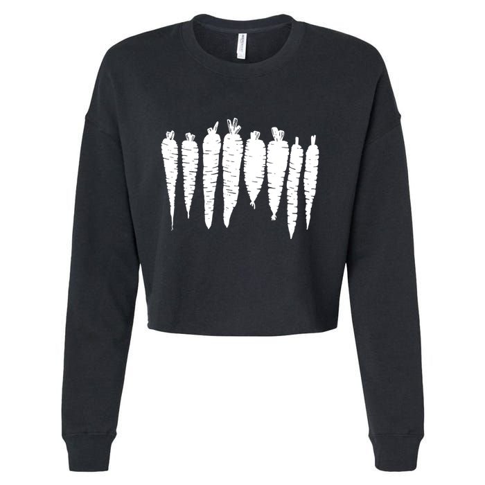 Carrot Food Vegetable Cropped Pullover Crew