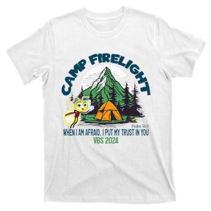 Camp Firelight Vbs Camp Vacation Bible School Firework 2024 T-Shirt