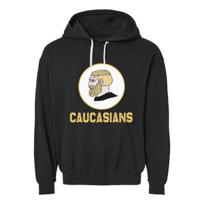 Caucasians Funny Vintage Caucasians Pride Garment-Dyed Fleece Hoodie