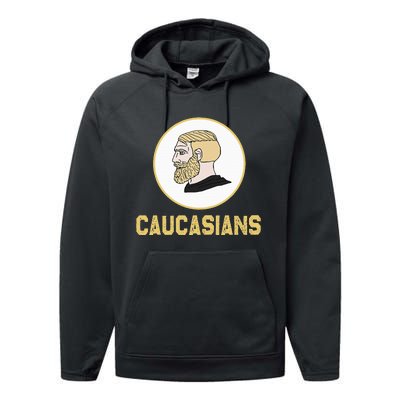 Caucasians Funny Vintage Caucasians Pride Performance Fleece Hoodie