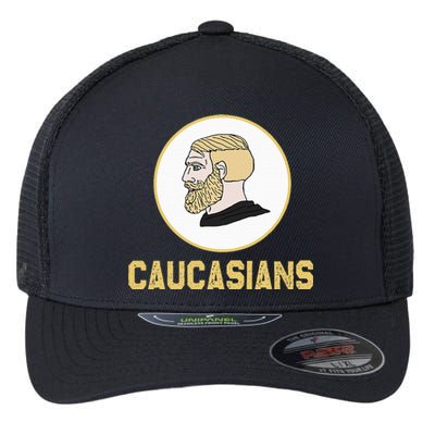 Caucasians Funny Vintage Caucasians Pride Flexfit Unipanel Trucker Cap