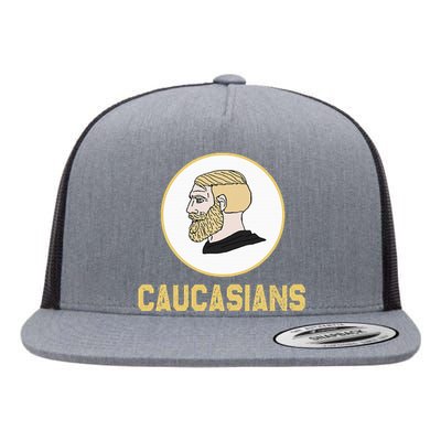 Caucasians Funny Vintage Caucasians Pride Flat Bill Trucker Hat