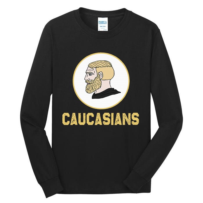 Caucasians Funny Vintage Caucasians Pride Tall Long Sleeve T-Shirt