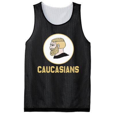 Caucasians Funny Vintage Caucasians Pride Mesh Reversible Basketball Jersey Tank