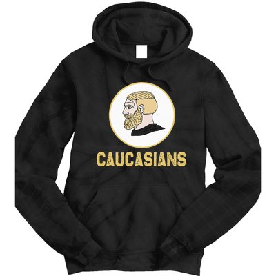 Caucasians Funny Vintage Caucasians Pride Tie Dye Hoodie