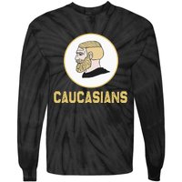 Caucasians Funny Vintage Caucasians Pride Tie-Dye Long Sleeve Shirt