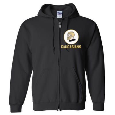 Caucasians Funny Vintage Caucasians Pride Full Zip Hoodie