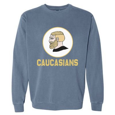 Caucasians Funny Vintage Caucasians Pride Garment-Dyed Sweatshirt