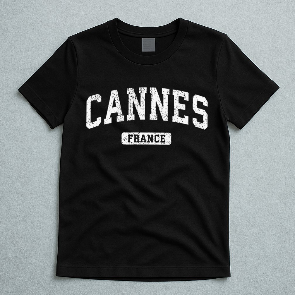 Cannes France Vintage Sports Design T-Shirt