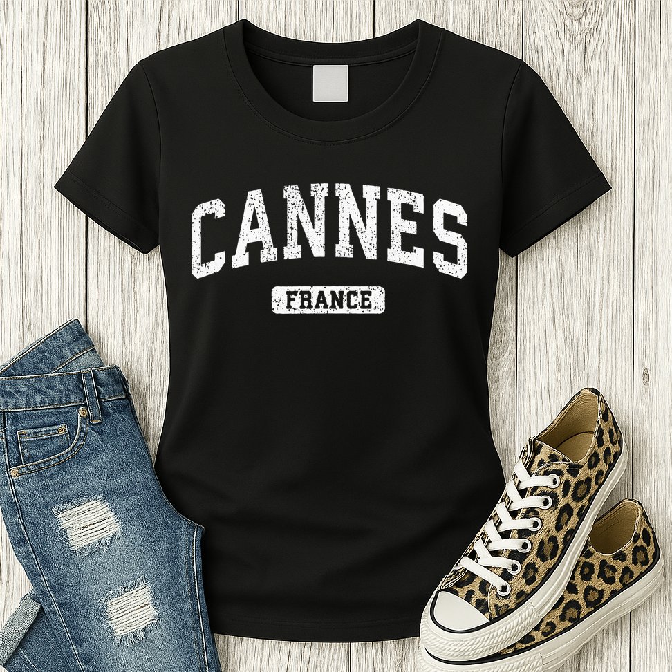Cannes France Vintage Sports Design Womens T-Shirt