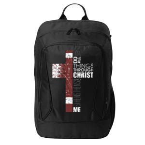 Christian Football Verse I Can Do All Things Through Christ City Backpack