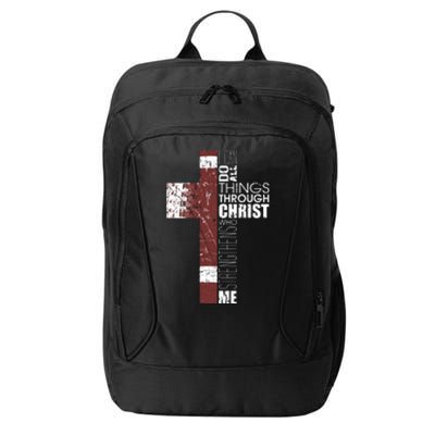 Christian Football Verse I Can Do All Things Through Christ City Backpack