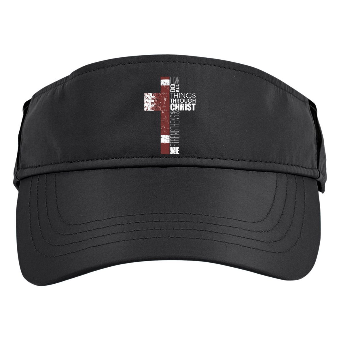 Christian Football Verse I Can Do All Things Through Christ Adult Drive Performance Visor