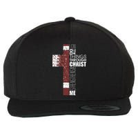 Christian Football Verse I Can Do All Things Through Christ Wool Snapback Cap