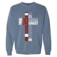 Christian Football Verse I Can Do All Things Through Christ Garment-Dyed Sweatshirt