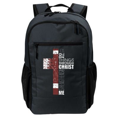 Christian Football Verse I Can Do All Things Through Christ Daily Commute Backpack