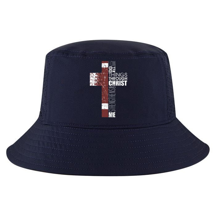 Christian Football Verse I Can Do All Things Through Christ Cool Comfort Performance Bucket Hat
