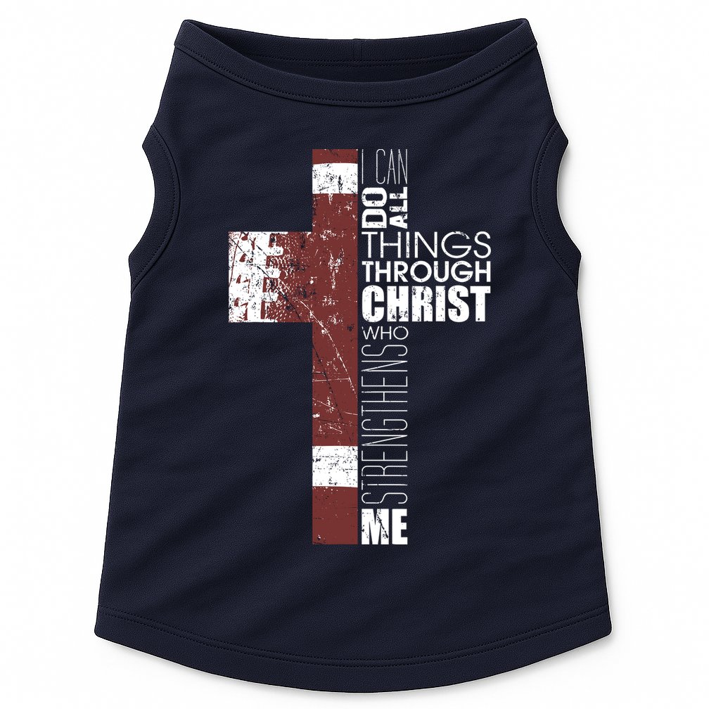 Christian Football Verse I Can Do All Things Through Christ Doggie Tank