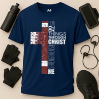 Christian Football Verse I Can Do All Things Through Christ Cooling Performance Crew T-Shirt