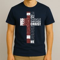 Christian Football Verse I Can Do All Things Through Christ T-Shirt