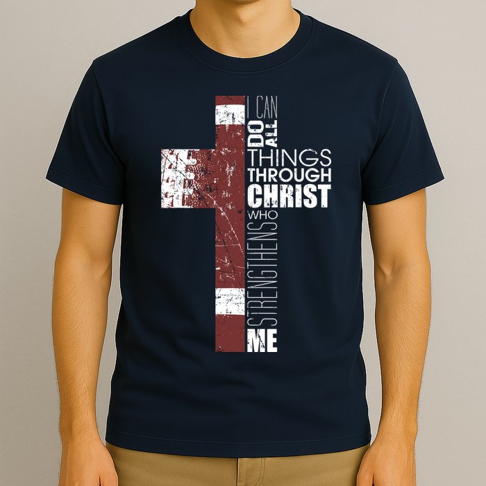 Christian Football Verse I Can Do All Things Through Christ T-Shirt