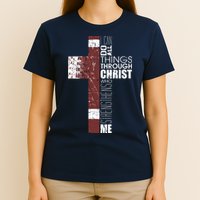 Christian Football Verse I Can Do All Things Through Christ T-Shirt