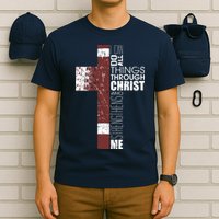 Christian Football Verse I Can Do All Things Through Christ T-Shirt